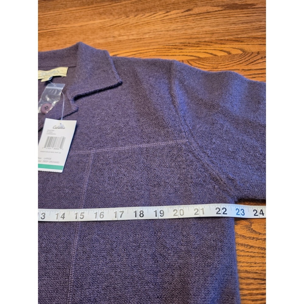 Cabela's Boiled Wool Cardigan Sweater Womens Large Deep Orchard Button Up NWT - Picture 8 of 13